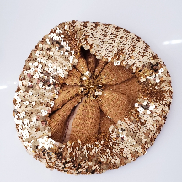 Vintage Gold Sequins Slouchy Hat - Picture 7 of 9